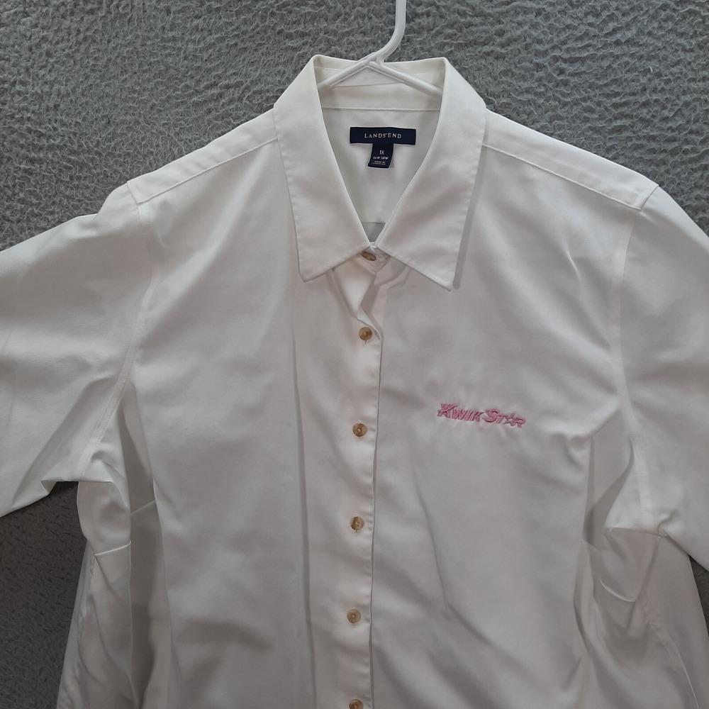 Kwik Star Shirt Womens 1X White Replacement Employee Uniform Workwear Button Up - Picture 5 of 8